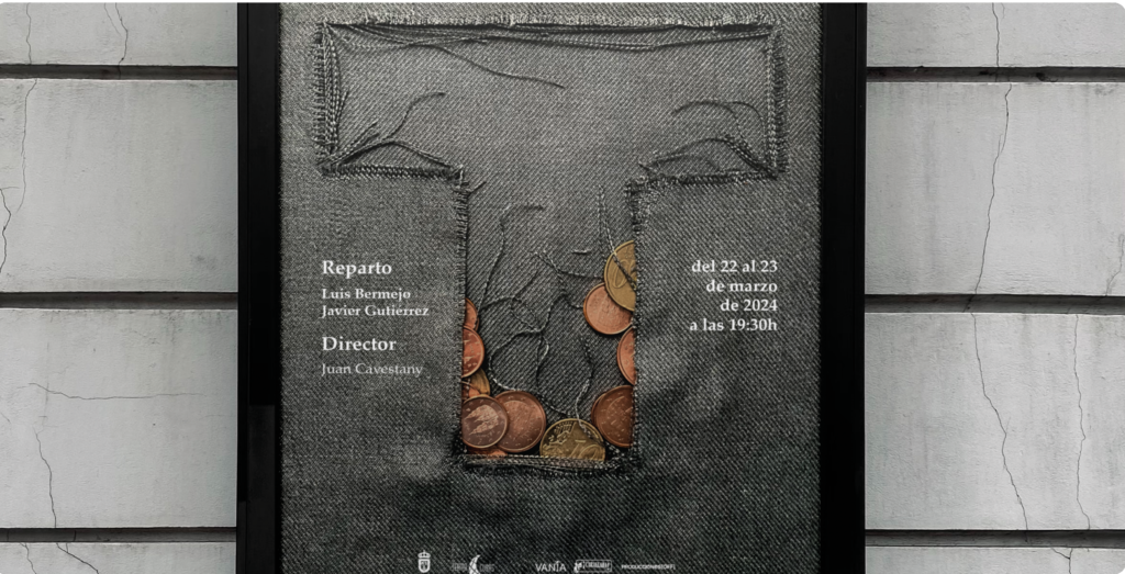 Cartel que utiliza poesía visual pra el Teatro Cuyás